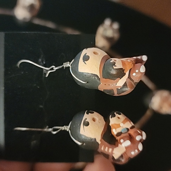 Vintage Santo Domingo story teller Clay Pottery Necklace - Picture 6 of 6